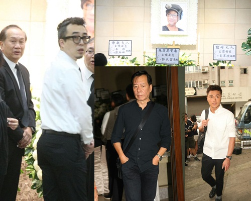 靈堂內有兒子給母親大人花牌,郭鋒雖有鬍鬚男貼身照顧,但見到駱應鈞和黃浩然都忍不住相擁落淚。