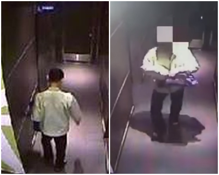 張男藏在女廁超過一個小時。網圖