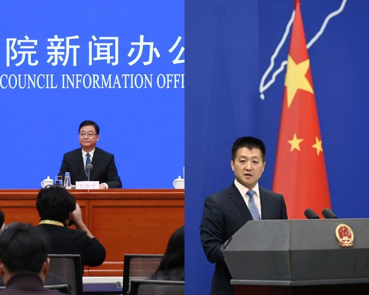 司法部副部長劉振宇(左)、外交部發言人陸慷(右)。網圖