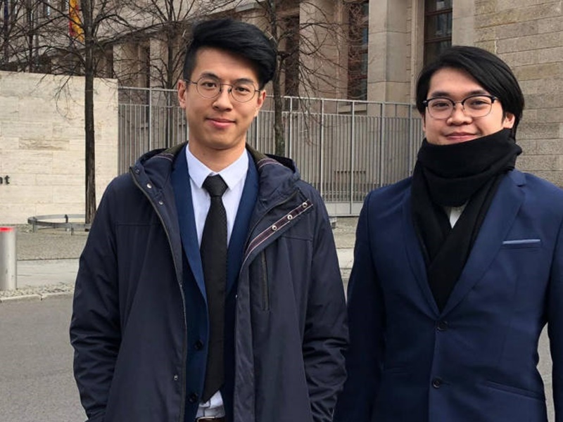 黃台仰(左)及李東昇,獲德國賦予難民庇護。網上圖片