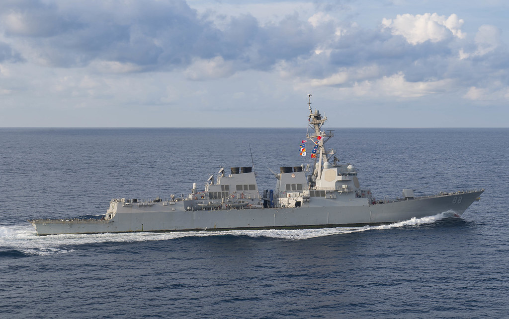 美軍驅逐艦「普雷貝爾號」(USS Preble)。網上圖片