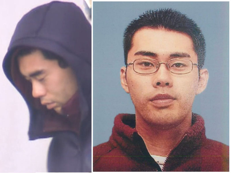 疑犯飯森裕次郎被捕(左圖),飯森裕次郎資料圖片(右圖)。(網圖)