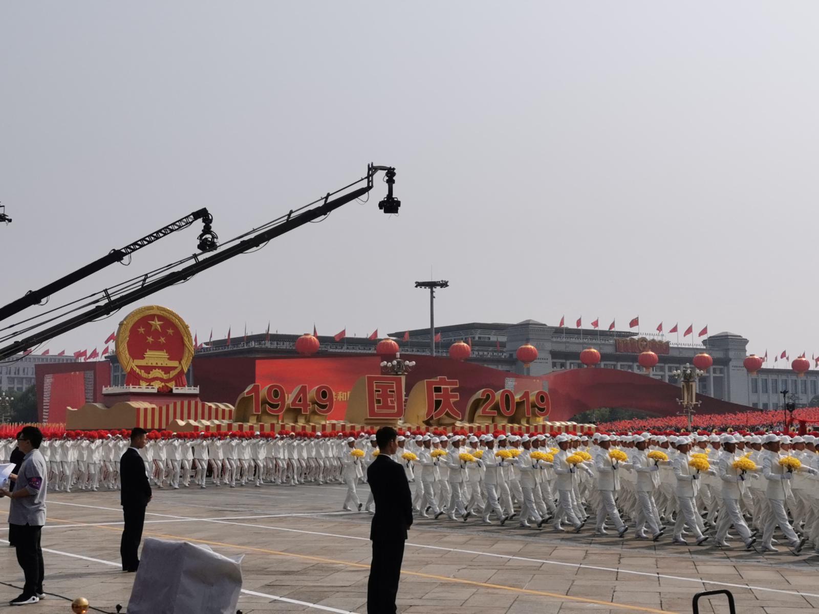 群眾遊行方隊。張言天攝