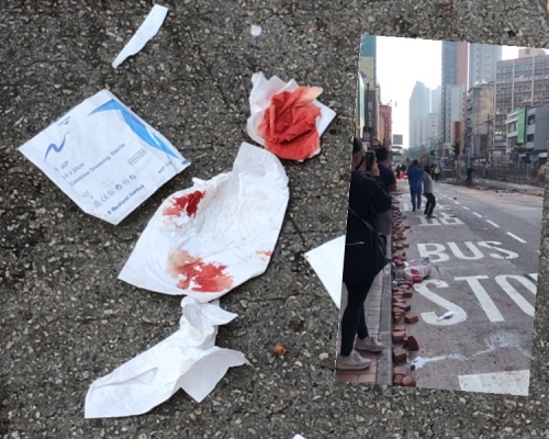 【大三罷】元朗大馬路爆衝突 有人向黑衣人掟磚(片段)