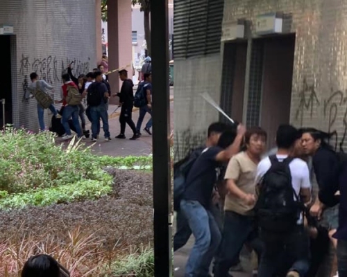 【大三罷】上水逾10人持棍 圍毆黑衣人(片段)