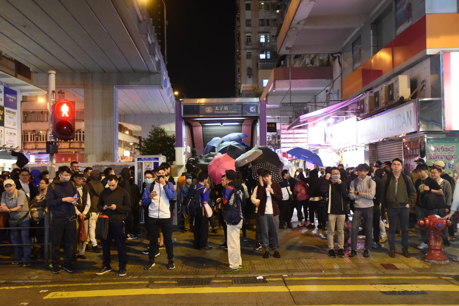 太子有示威者聚集