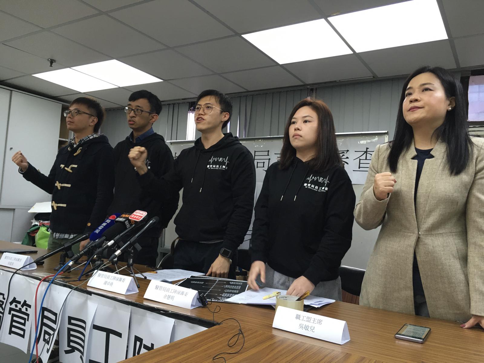 劉凱文(左一)、羅卓堯(左三)