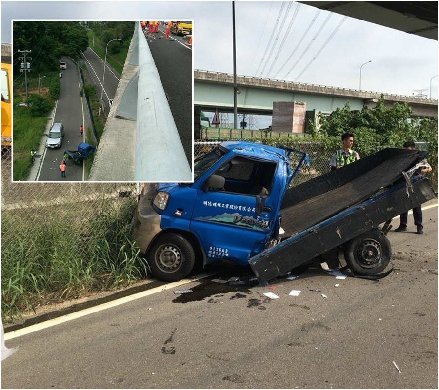 桃園貨車疑爆胎從5層樓高公路墮地 母子受傷險死 - 星島頭條網