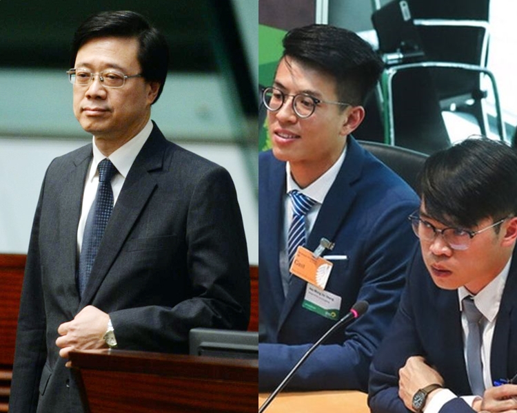 李家超(左)表示,會用一切可行方法追捕黃台仰及李東昇(右)。 資料圖片
