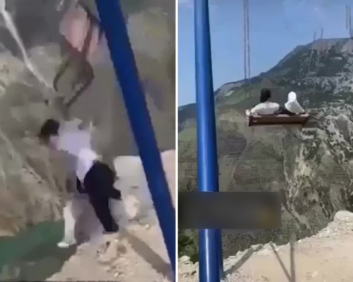 【有片】近2千米懸崖盪鞦韆 鏈條斷裂兩俄女墮谷大難不死