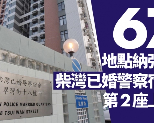 67地點納強檢 柴灣已婚警察宿舍第2座上榜（附名單）