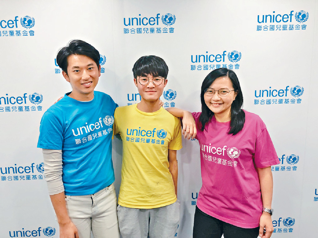 ■「左起：Harrison、Lawrence、Eva。　UNICEF HK/2018