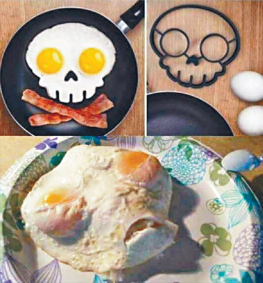 ﻿■嘩！個骷髏骨模具煎出嚟嘅蛋，真係好嚇人喎！