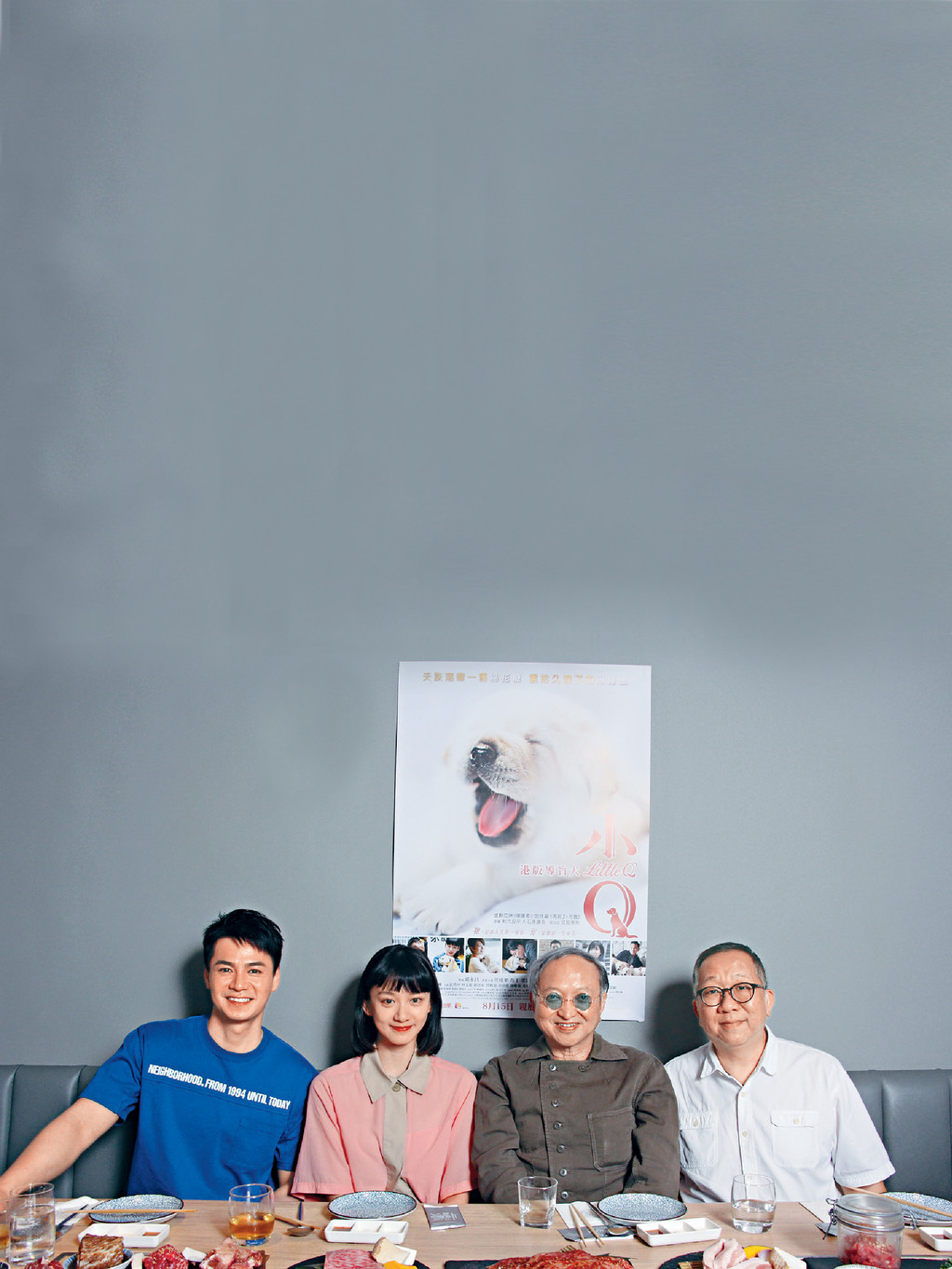 ﻿■Paco與電影《小Q》導演羅永昌（右一）、羅仲謙（左一）和袁澧林（左二）細談拍攝點滴。