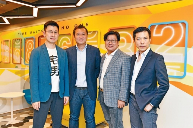 ■（圖左一）經營連鎖餐飲的香港青年創業家總商會主席謝海發