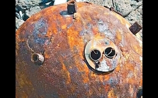 專家指為二戰美軍空投水雷 澎湖無人島現疑似解放軍「漂雷」