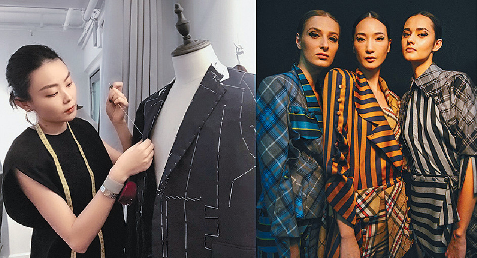 ■Bettie Haute Couture設計師蔣韻薇（左）及其亮相於CENTRESTAGE虛擬時裝展系列（右）。p/　　