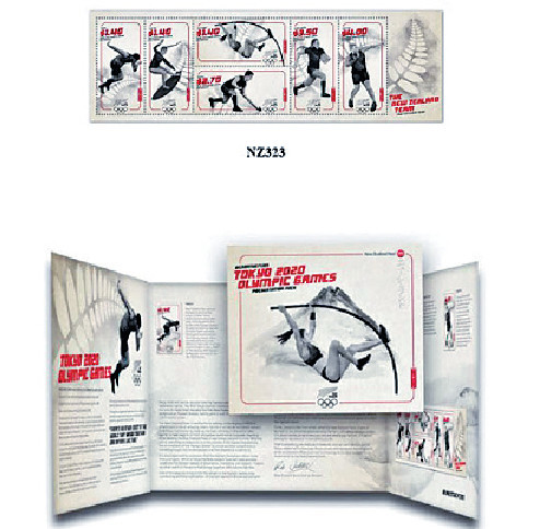 ■紐西蘭郵政發行嘅奧運小全張及套摺。p/　　