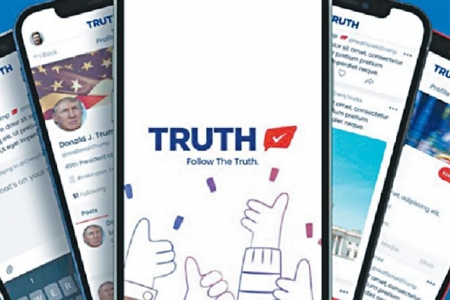 ■特朗普宣佈，將推出其社交網站平台，取名TRUTH Social，料將在下月開始為「受邀嘉賓」推出測試版。網上圖片