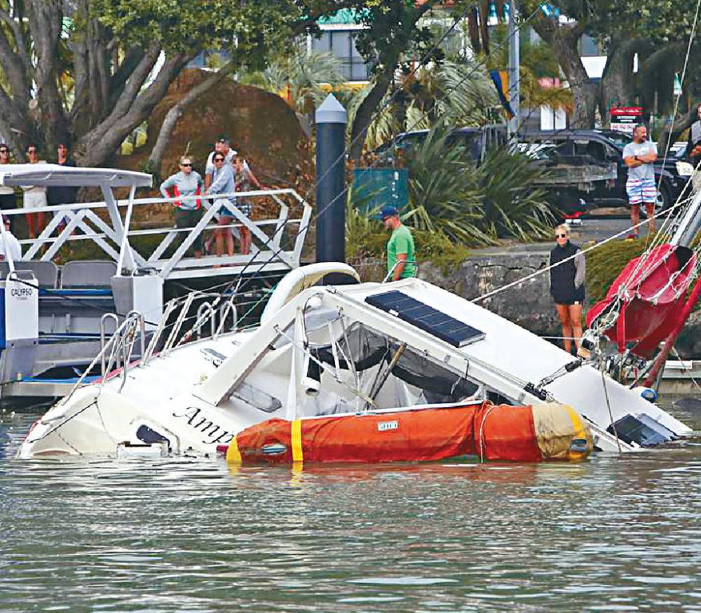 ■紐西蘭有碼頭及遊艇設施損毀。美聯社