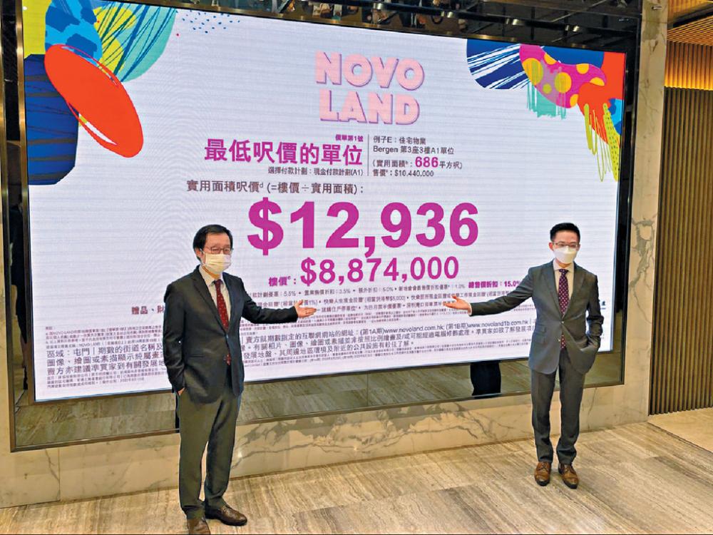 ■NOVO LAND第1B期昨日公佈首張價單，折實入場費約341萬。