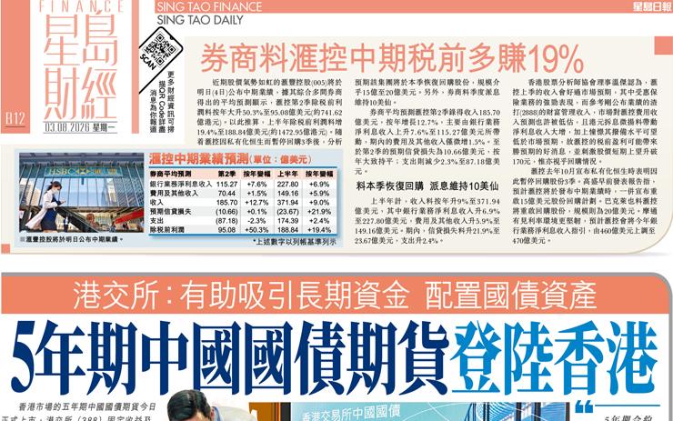 5年期中國國債期貨登陸香港 港交所：有助吸引長期資金 配置國債資產
