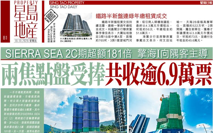 兩焦點盤受捧共收逾6.9萬票 SIERRA SEA 2C期超額181倍 擎海I向隅客主導